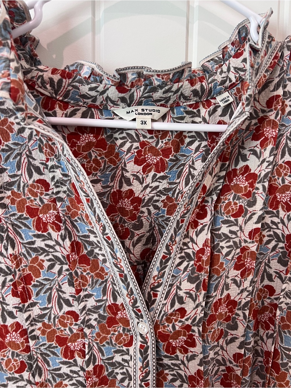 Floral Fall Smocked Waist Maxi Dress - Picture 2 of 5